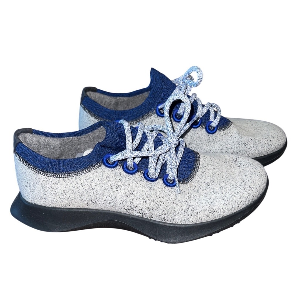 Allbirds Wool Dasher Mizzle Mens 9.5 Grey Blue Running Shoes Water Repellent